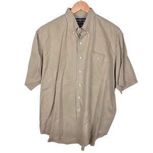 Polo Ralph Lauren Linen Shirt Marlowe Long Sleeve Button Down Khaki Mens size XL
